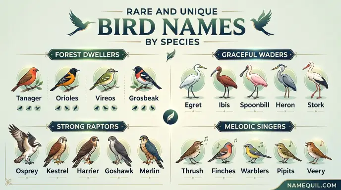 Rare and Unique Bird Names by Species
