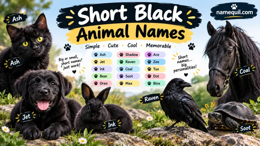 Short Black Animal Names